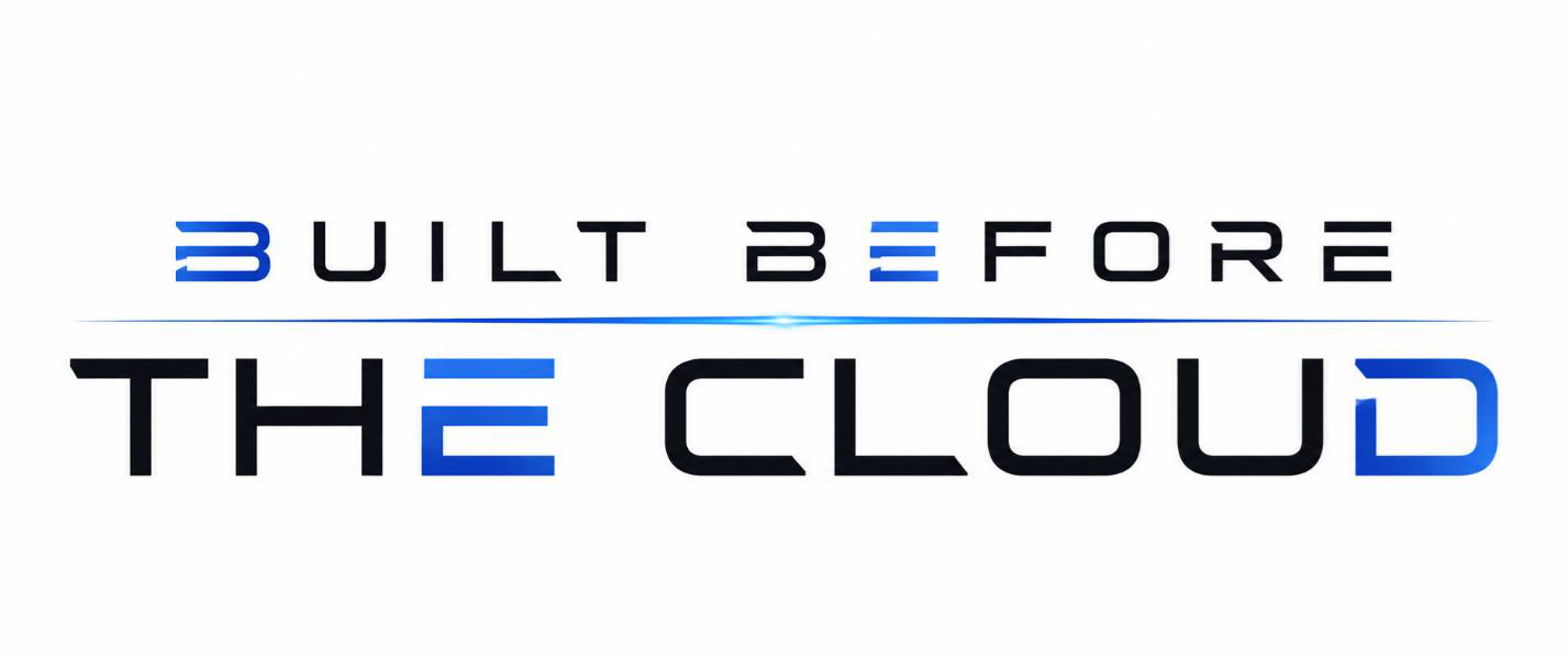 Built Before The Cloud wordmark from the original manuscript cover