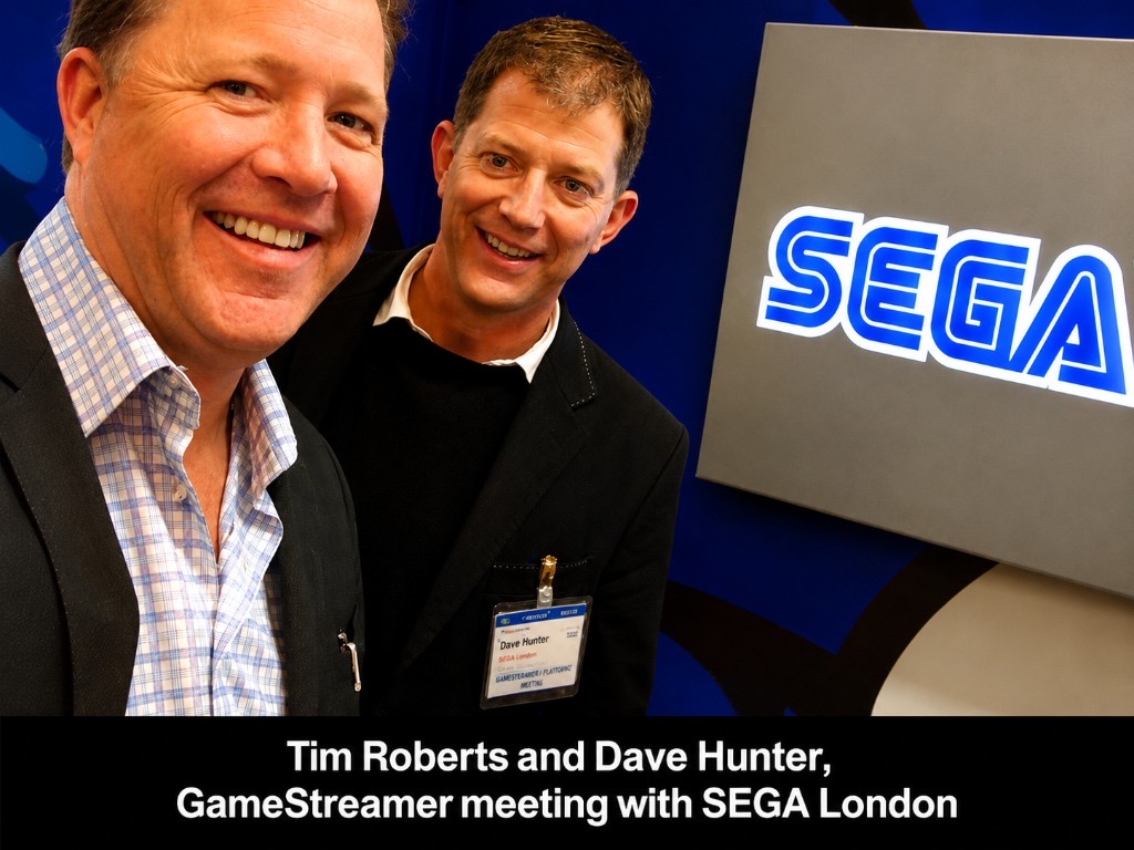 Tim Roberts and Dave Hunter at a GameStreamer platforms meeting with SEGA London