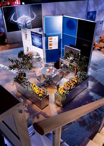 Aerial view of the Phantom booth meeting area