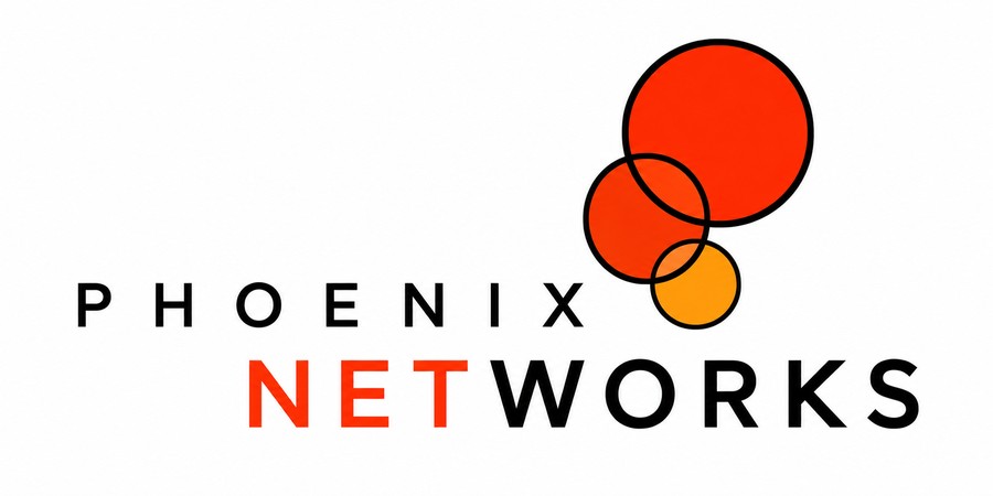 Phoenix Networks logo — overlapping orange and red circles beside the words PHOENIX NETWORKS